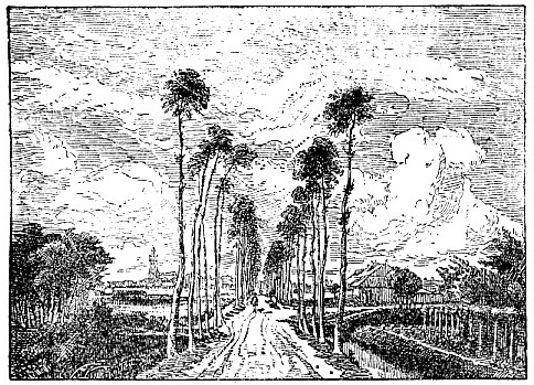 View of Middelharnis in Holland, by Hobbema