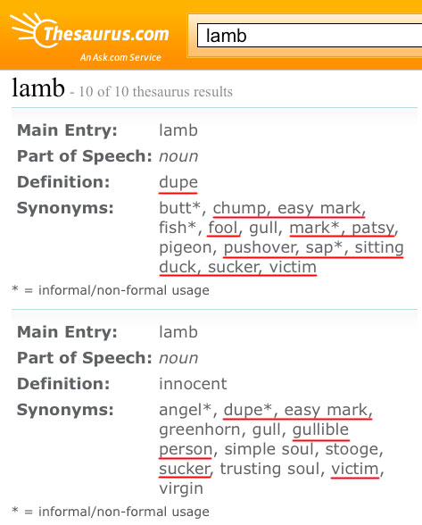 Lamb synonyms