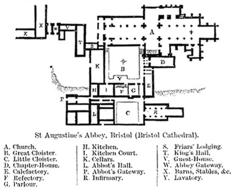 Ground Plan of St Augustines Abbey, Bristol