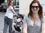 Alyson Hannigan and husband Alexis spend the day with their daughters, Satyana and Keeva in Santa Monica