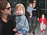 Keith Urban and daughters arrive in Nice to gather with mother Nicole Kidman as she's on the set of Grace of Monaco in the south of France