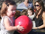 Victoria Beckham took her daughter Harper to her sons' football match