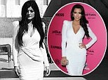 The perks of having a sister like Kim! Kylie Jenner sports Ms Kardashian's plunging white dress for photoshoot