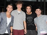 The next One Direction? Union J (left-right) Jamie Hamblett (JJ), George Shelley, Josh Cuthbert and Jaymi Hensley outside Whisky Mist on Sunday night