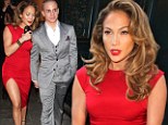 Jennifer Lopez wears a stunning red dress to a Democratic fundraiser..but gets her parties mixed up