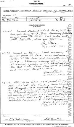 USS Eldridge DE 173 Log Book Oct 28, 1943