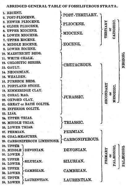 Abridged General Table of Fossiliferous Strata.